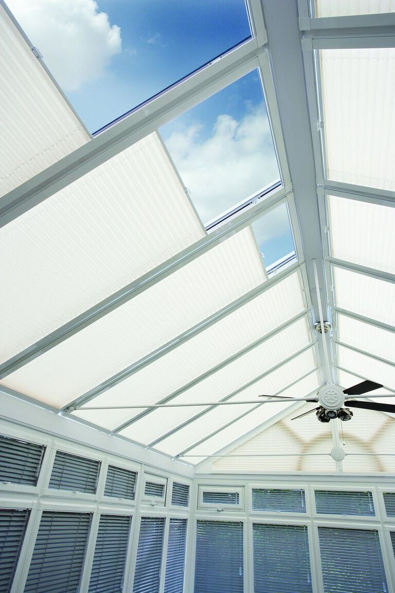 Plissé voor serres en terrasoverkappingen met motor 220 V met adapter