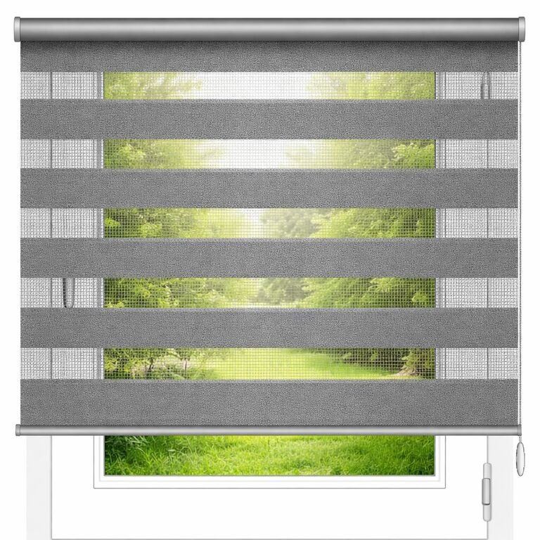 Dubbel rolgordijn Classic zonder cassette. Montage aan wand, plafond of kozijn